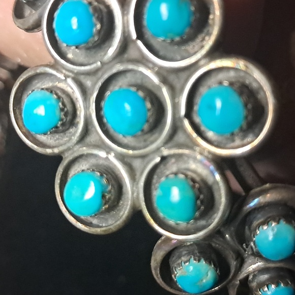 Vintage (70s) Zuni Snake Eye Cuff Bracelet - Picture 4 of 6